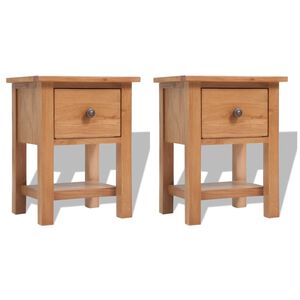vidaXL Nightstand Natural Oak Solid oak wood Small Durable Nightstand