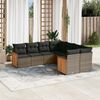 vidaXL 8 Piece Patio Sofa Set with Cushions Gray Poly Rattan