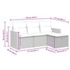 vidaXL 4 Piece Patio Sofa Set with Cushions Gray Poly Rattan