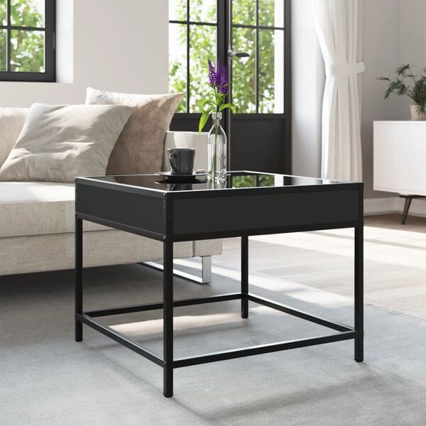 vidaXL Coffee Table Black Engineered wood Medium Coffee Table Square