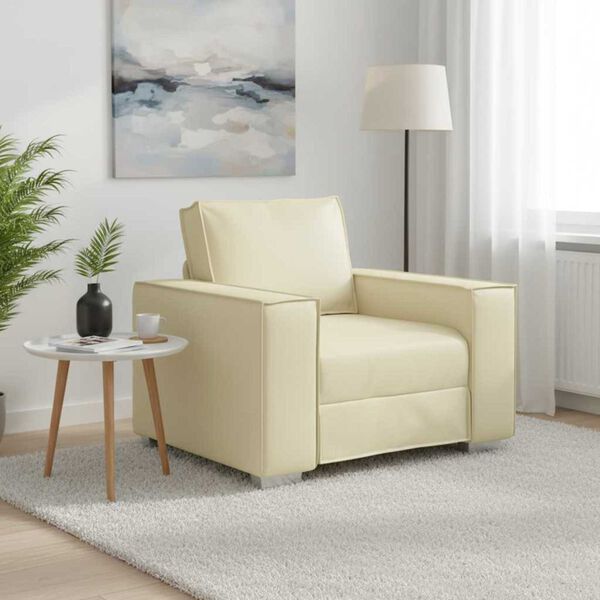 vidaXL Sofa Cream 38.98 x 30.71 x 33.07 in Fabric