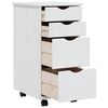 vidaXL Rolling Cabinet White Solid pine wood, engineered wood, plastic