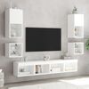 vidaXL TV Wall Cabinet Set of 2 White Engineered wood, Glass