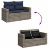 vidaXL 6 Piece Patio Sofa Set with Cushions Gray Poly Rattan