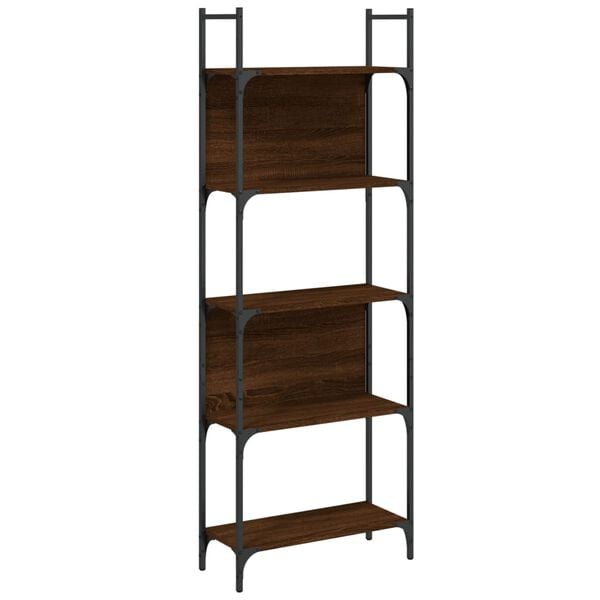 vidaXL Bookshelf Brown oak Engineered wood Tall Bookshelf Rectangular