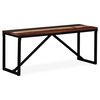 vidaXL Bench Multicolour Solid reclaimed wood, steel 43.3 x 13.8 x 17.7 in