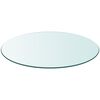 vidaXL Table Top Transparent Tempered Glass 27.6 in Table Top Round