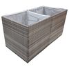 vidaXL Garden Planter Grey Steel frame, PE rattan Large Planters