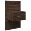 vidaXL Bed Headboard With Cabinet Brown Oak Engineered wood Standard