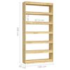 vidaXL Book Cabinet Natural wood Solid Pinewood 39.4x11.8x78.7 in