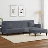 vidaXL Sofa Set Dark Grey Velvet (100% polyester), wood, plastic