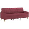 vidaXL Sofa Set Wine Red Polyester, Metal, Textilene, Plywood Sofa Set