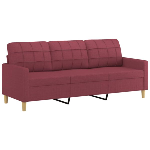 vidaXL Sofa Set Wine Red Polyester, Metal, Textilene, Plywood Sofa Set