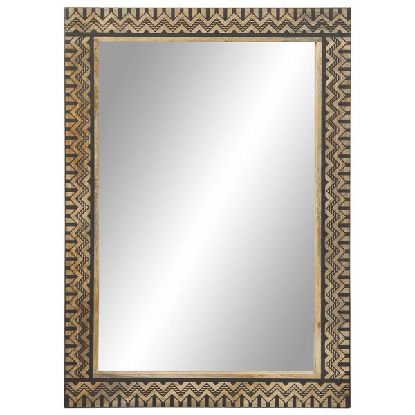 vidaXL Bathroom Mirror Black Solid Mango Wood, Glass 19.7 x 27.6 in