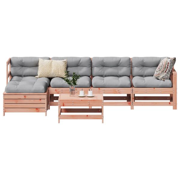 vidaXL Garden Sofa Set Reddish-Brown Solid Douglas Fir Wood Large