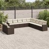 vidaXL Garden Sofa Set Brown, Cream White