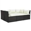 vidaXL Sofa Set Brown and white