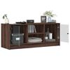 vidaXL TV Cabinet Brown Oak Engineered Wood, Glass Medium TV Cabinet