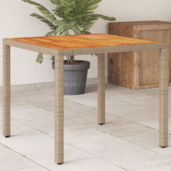 vidaXL Garden Table Beige and Brown
