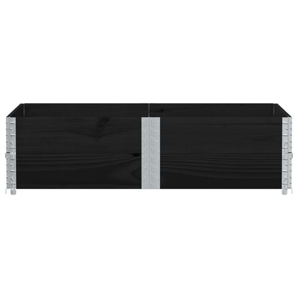 vidaXL Garden Planter Black Solid pine wood, Galvanized hinges