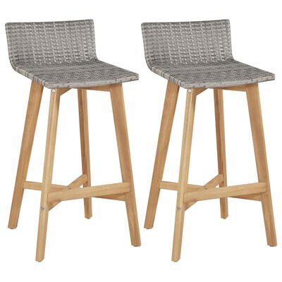 glide platform kapillærer vidaXL Bar Chairs 2 pcs Solid Acacia Wood | vidaXL.com