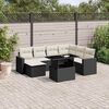 vidaXL Garden Sofa Set Black, Cream White