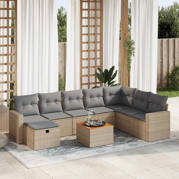 vidaXL Garden Sofa Set Beige