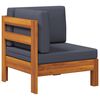 vidaXL Corner Sofa Dark grey Solid acacia wood, 100% polyester Medium