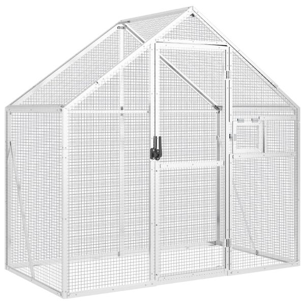 vidaXL Aviary Silver Aluminum Large Durable Aviary Rectangular