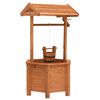vidaXL Wishing Well Planter Brown Firwood with water based paint Medium