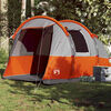 vidaXL Camping Tent Tunnel 4-Person Grey and Orange Waterproof
