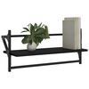 vidaXL Wall Shelf Set of 2 Black Engineered wood, metal Medium