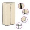 vidaXL Wardrobe Cream Iron and 100% polyester Compact Wardrobe