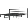 vidaXL Bed Frame Black Powder-Coated Steel Double Bed Frame