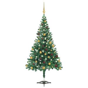 vidaXL Artificial Pre-lit Christmas Tree with Ball Set 82.7" 910 Branches