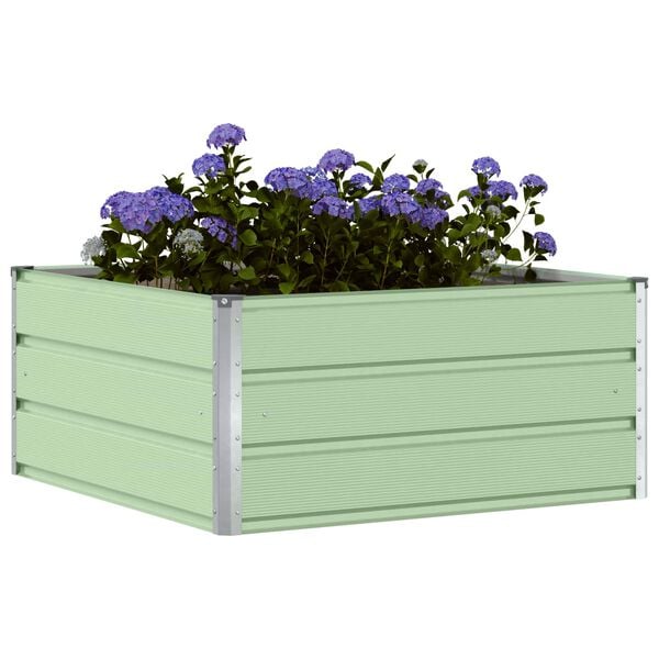 vidaXL Planter Pastel Green 39.37 x 39.37 x 17.72 in Steel