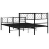 vidaXL Metal Bed Frame Black Steel Full Modern Metal Bed Frame