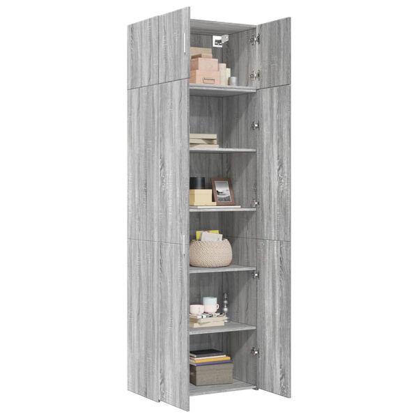 vidaXL Storage Cabinet Grey Sonoma Engineered Wood Tall Storage Cabinet