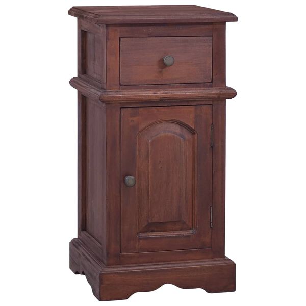 vidaXL Bedside Cabinet Classic Brown Solid Mahogany Wood Medium Storage