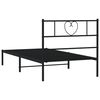 vidaXL Bed Frame Black Steel Single Bed Frame Rectangular Modern