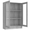 vidaXL Display Cabinet Grey Sonoma Engineered wood and glass Large