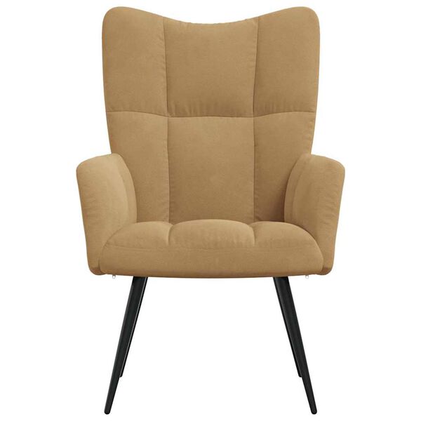 vidaXL Relaxing Chair Brown Velvet (100% polyester), Steel, Foam Standard