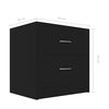vidaXL Bedside Cabinet Set of 2 Black Engineered Wood 15.7x11.8x15.7 in