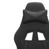 vidaXL Gaming Chair with Footrest Black Faux Leather