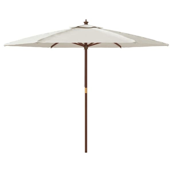 vidaXL Garden Parasol Sand Polyester cover, Hardwood pole Large