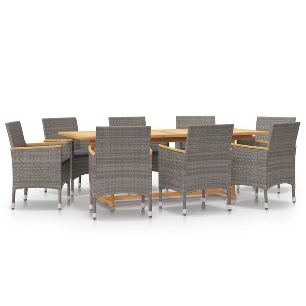 vidaXL Garden Dining Set Grey