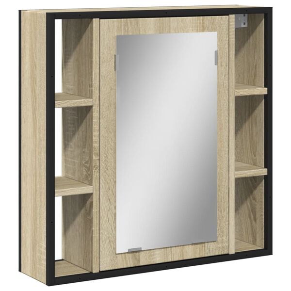 vidaXL Bathroom Mirror Cabinet Sonoma oak