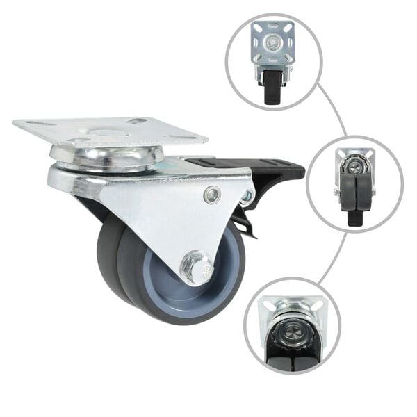 vidaXL 24 pcs Twin-wheel Swivel Casters 1.97 " (6x143438)