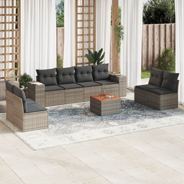 vidaXL Garden Sofa Set Gray