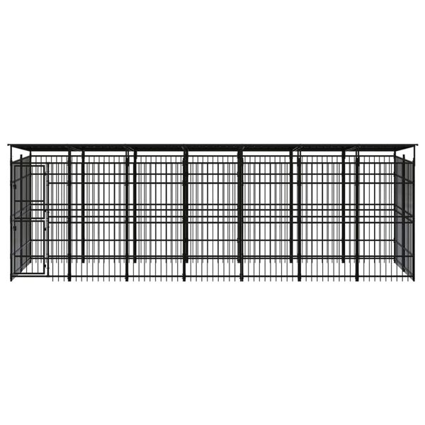 vidaXL Dog Kennel Black Powder-coated steel 139.9 sq ft Dog Kennel